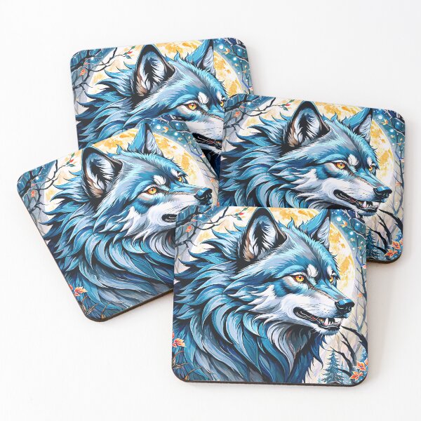 Item preview, A wolf under the full moon designed and sold by PixelCraftDSG.