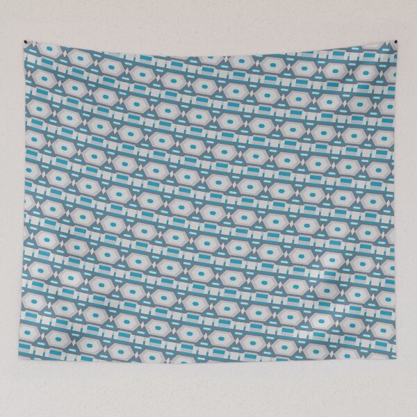 Item preview, Blue-Grey Multicolor Line Stripes Hexagons & Diamonds Coherent Drafts designed and sold by Alchemy-A-La-G.