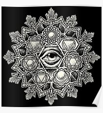 Anahata Seven Chakra Flower Mandala Poster