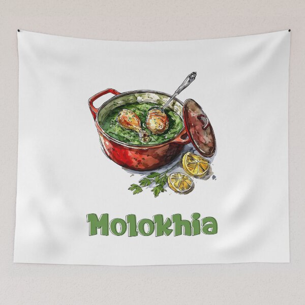 Item preview, Savor the Nile: Authentic Molokhia Jute Leaves and Chicken - A Taste of Egypt! ملوخية بالفراخ designed and sold by FUNqoosh.