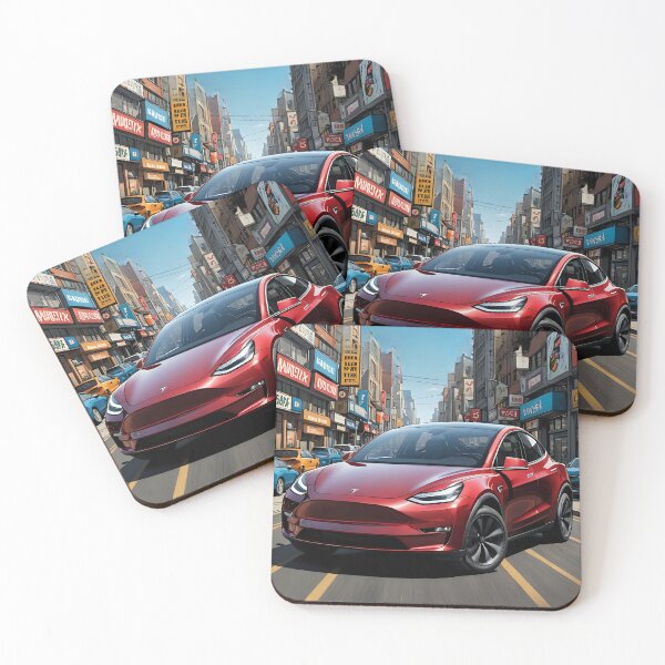 Item preview, Tesla Model Y in City Cartoon designed and sold by frunkbros.