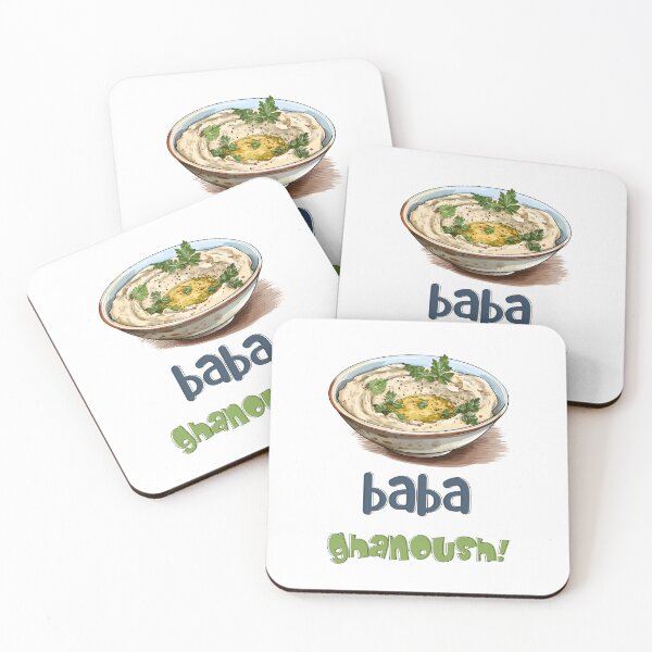 Item preview, Baba Ghanoush Mediterranean Delight: Smoky Eggplant, Tahini, Garlic and Pita! بابا غنوج متبل designed and sold by FUNqoosh.