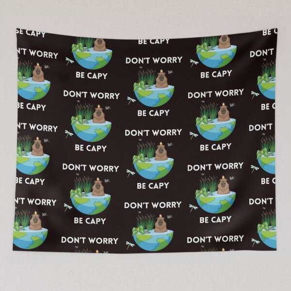 Item preview, Funny Don't Worry Be Capy Cute Capybara Exotic Crazy Rodents designed and sold by MagicSD Designs.