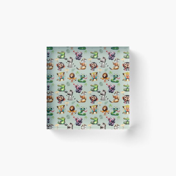 Item preview, Funny safari animals repeating pattern designed and sold by Fantacaroo Designs.