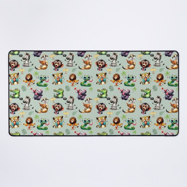 Item preview, Funny safari animals repeating pattern designed and sold by Fantacaroo Designs.