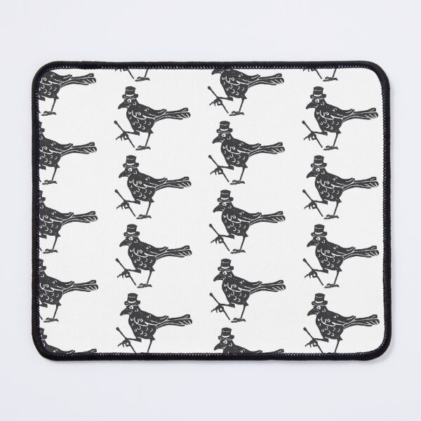 Item preview, Grackle with top hat and cane lino print designed and sold by CrittersByLola.