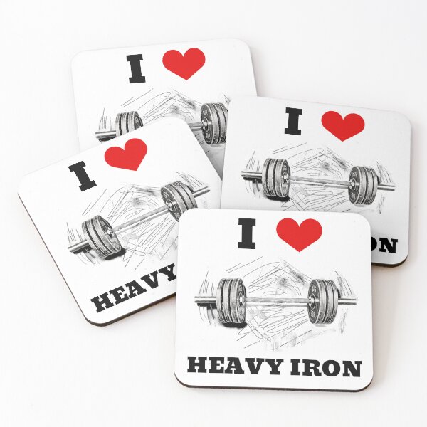 Item preview,  I LOVE / HEART HEAVY IRON BARBELL Design designed and sold by Primal Pump Co LTD.