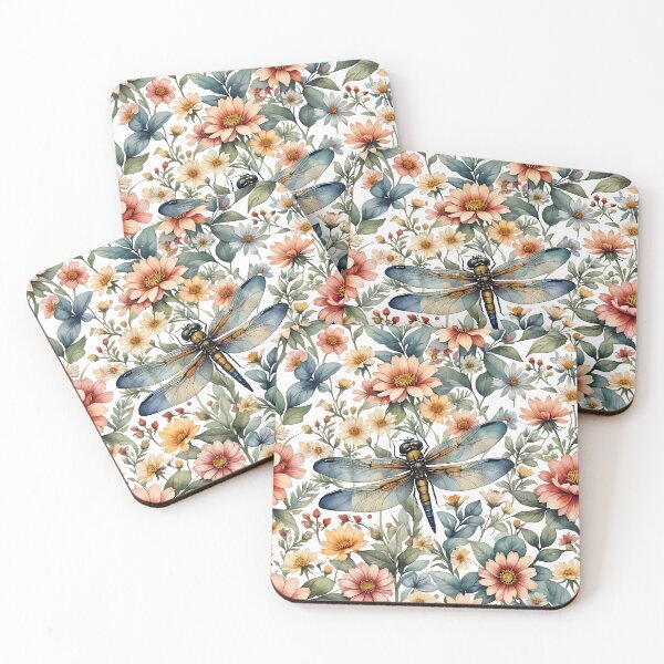 Item preview, Retro Floral dragonfly designed and sold by Clara Fruggeri.