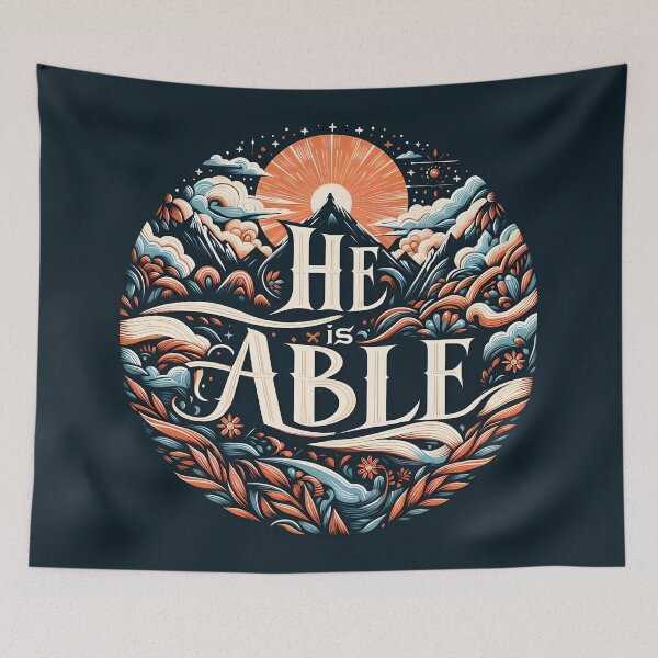 Item preview, He Is Able, typography designed and sold by maxmaj.