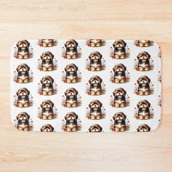 Item preview, Lhasa Apso Puppy And Flowers designed and sold by TheAnimalZ00.
