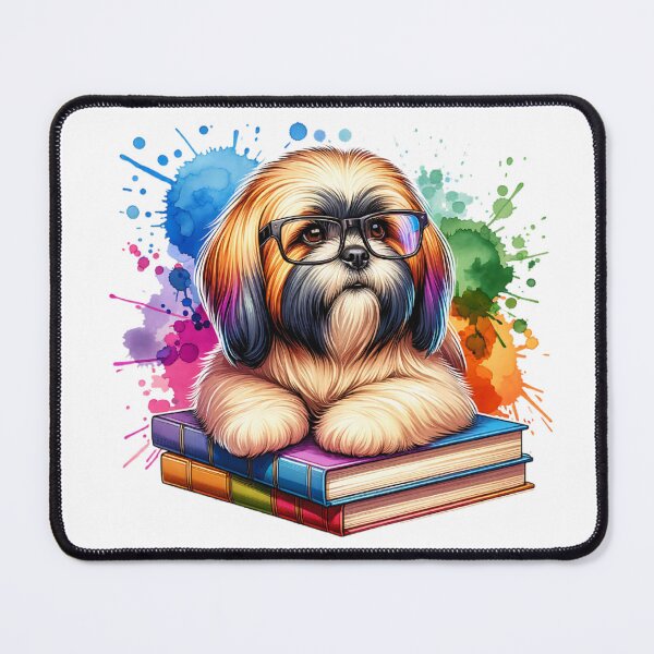 Item preview, Watercolor Lhasa Apso And Books designed and sold by TheAnimalZ00.