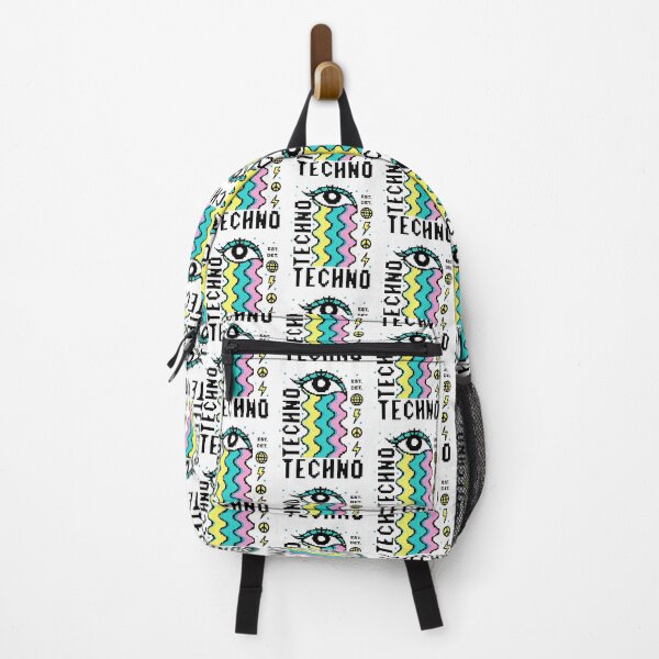 Item preview, TECHNO - 8 Bit Rainbow Tears (Black/pink/blue) designed and sold by Discothreadz.
