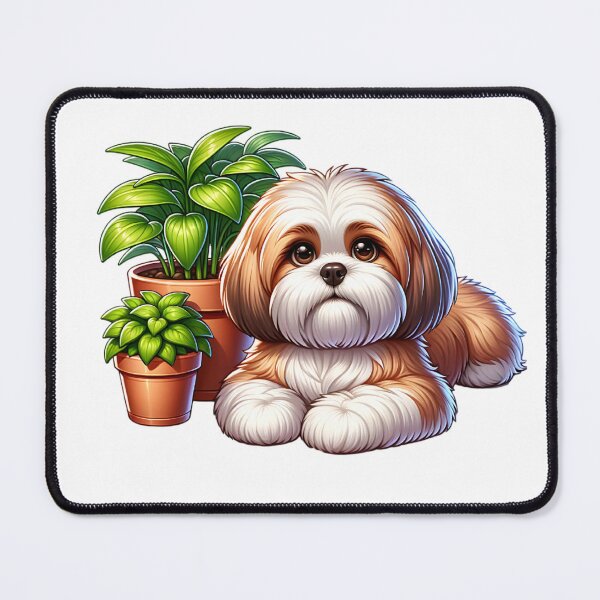Item preview, Lhasa Apso Dog And Plants designed and sold by TheAnimalZ00.