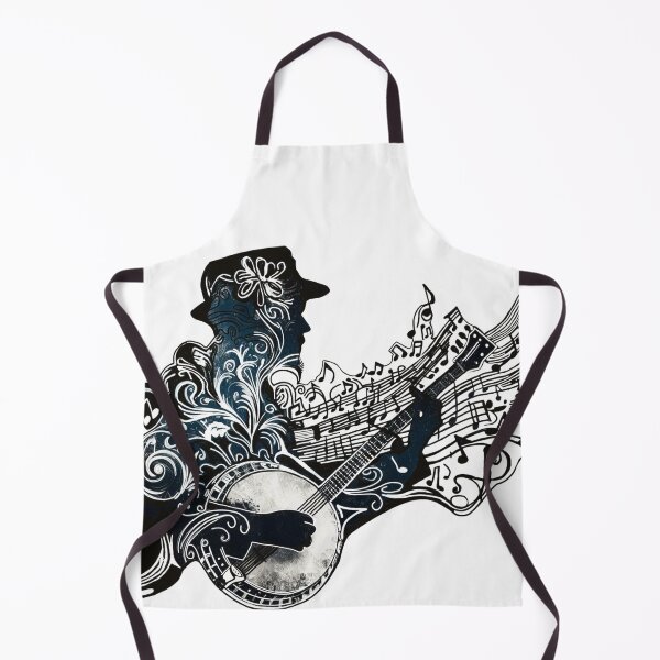 Item preview, The Banjo Man - Black and White Ink Music Art designed and sold by HausKatz.