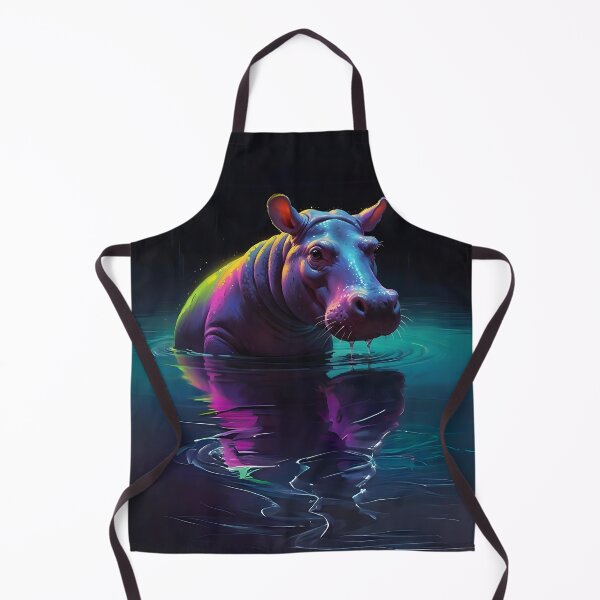 Item preview, Colourful Hippopotamus Art designed and sold by Obsidian Ink by Wilshire.