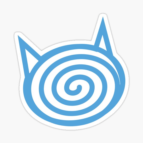 Light Blue Spiral Cat Head Sticker