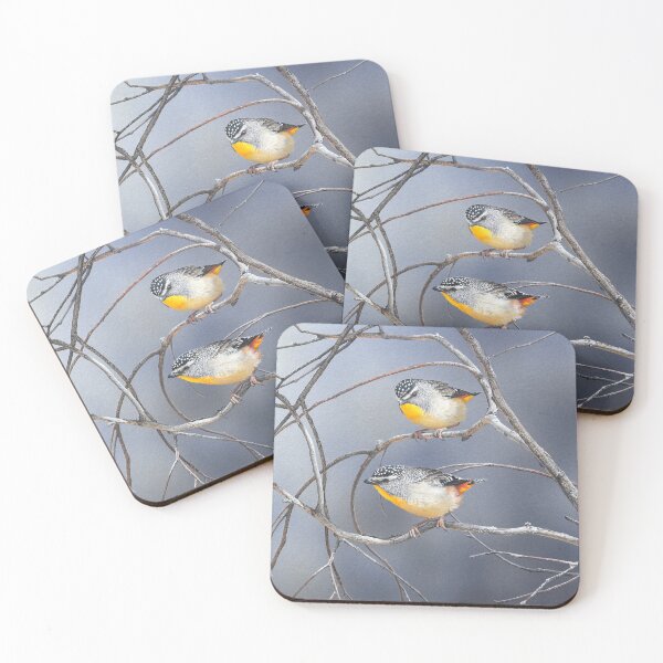 Item preview, Foraging (Spotted Pardalotes) designed and sold by Frances McMahon Watercolour Bird Artist.