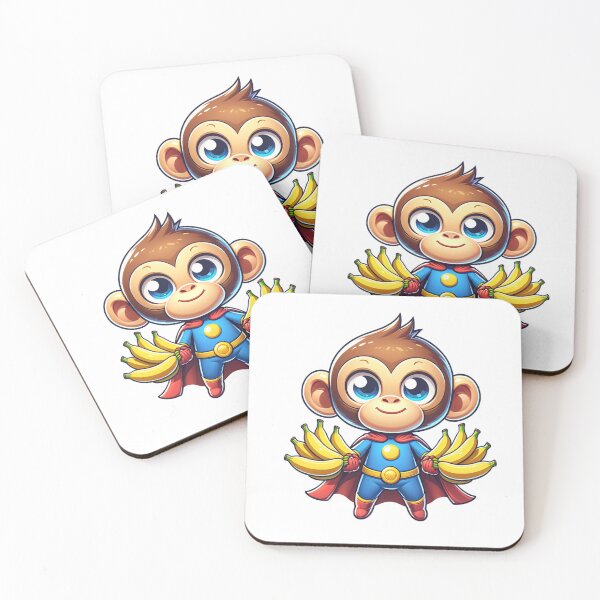 Item preview, Monkey Superhero with Bananas designed and sold by PassionforLove.