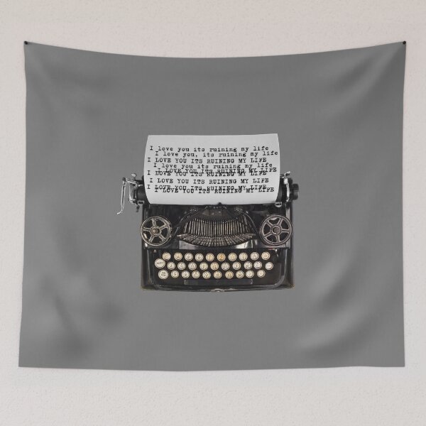 Item preview, I love you it’s ruining my life typewriter  designed and sold by karma-style.