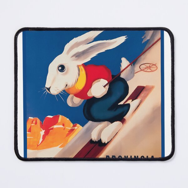 Item preview, Ski Bunny Rabbit Vintage Winter Sport Travel Advert designed and sold by Dennikiauer.