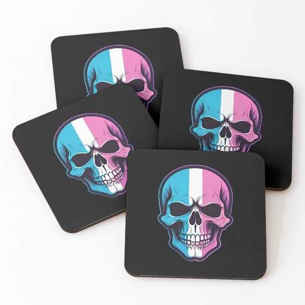Item preview, Trans Flag Skull Logo designed and sold by ArtByFrancis.