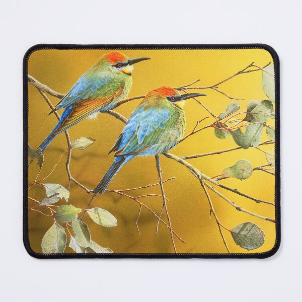 Item preview, Here Comes the Sun (Rainbow Bee-eaters) designed and sold by Frances McMahon Watercolour Bird Artist.