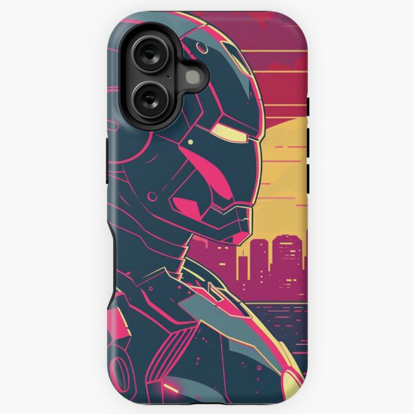 Item preview, This Iron Man who is depicted in a 90s anime style with cyberpunk vibes as a retro poster style vector illustration featuring lo-fi aesthetics. designed and sold by HANGLEMAN.