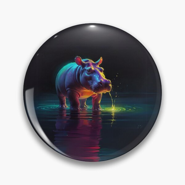 Item preview, Copy of  Colourful Hippopotamus Art designed and sold by Obsidian Ink by Wilshire.