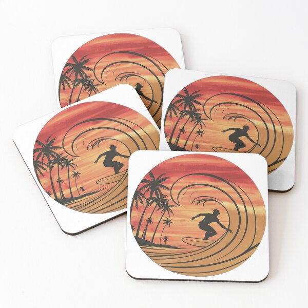 Item preview, silhouette of a surfer riding a wave designed and sold by CrystalCove11.