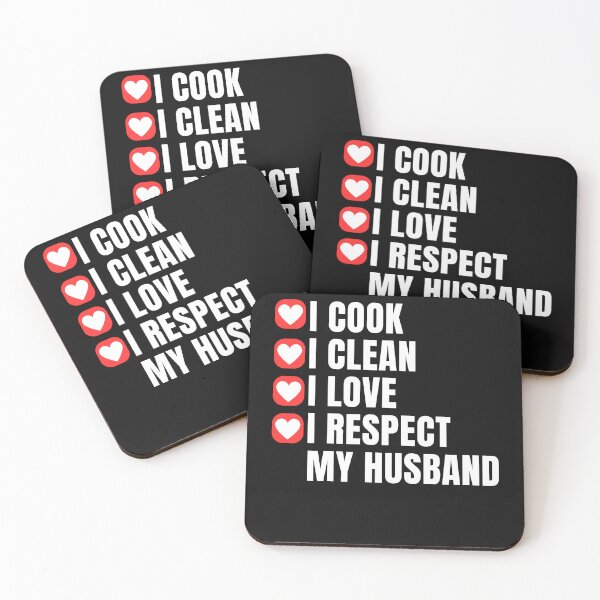 Item preview, I Cook I Clean I Love I Respect My Husband, Amazing Spouse, Relationship, Love Your Spouse, Marriage designed and sold by Cryptohaven.
