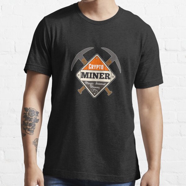 Crypto Miner Placard with Pick Axes Essential T-Shirt
