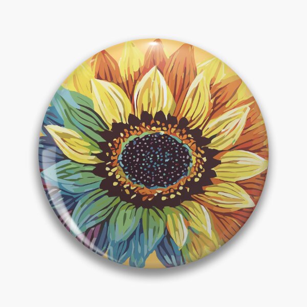 Item preview, Girasol con pétalos de arcoíris designed and sold by ColorfulVanilla.
