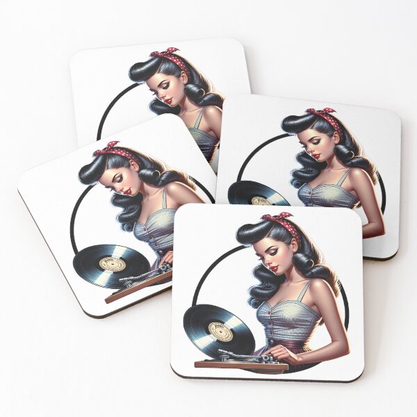 Item preview, Pin Up Girl tocando su disco designed and sold by PassionforLove.