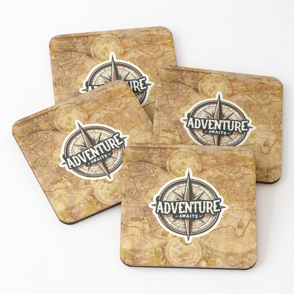 Item preview, Adventure Awaits - Vintage Map and Compass Exploration Design designed and sold by AdelkoDesigns.