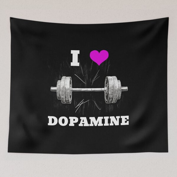 Item preview, I LOVE DOPAMINE White Lettering Pink Heart Barbell Design designed and sold by Primal Pump Co LTD.