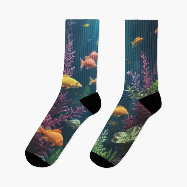 Item preview, Aquarium fishes and coral reef ecosystem print design  designed and sold by Anshu3813.
