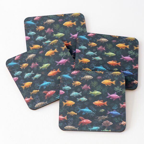 Item preview, Aquarium fishes and coral reef ecosystem print design  designed and sold by Anshu3813.
