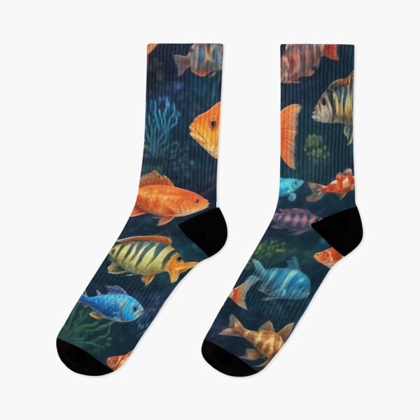 Item preview, Aquarium fishes and coral reef ecosystem print design  designed and sold by Anshu3813.