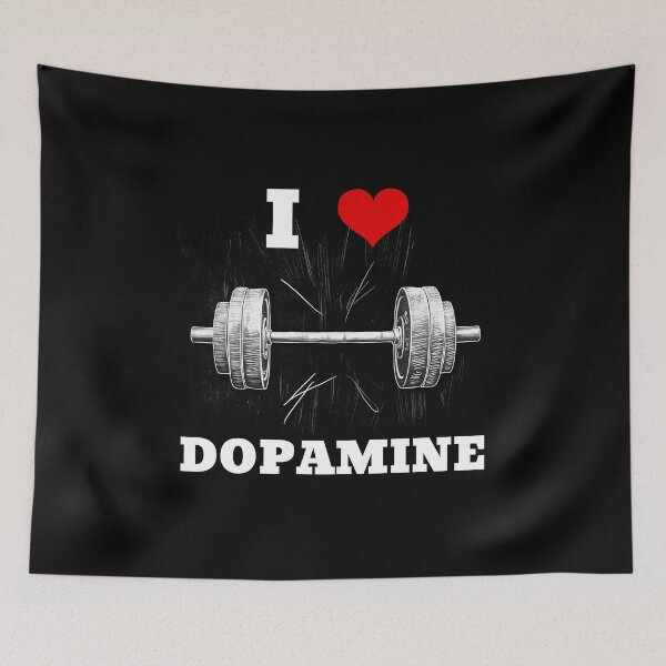 Item preview, I LOVE DOPAMINE White Lettering Red Heart Barbell Design designed and sold by Primal Pump Co LTD.