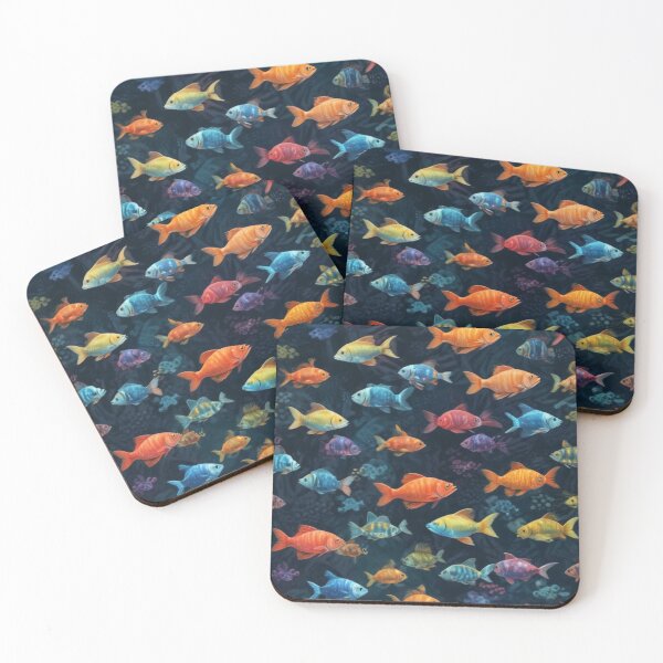 Item preview, Aquarium fishes and coral reef ecosystem print design designed and sold by Anshu3813.