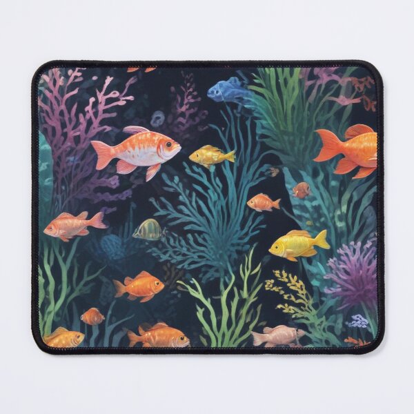 Item preview, Aquarium fishes and coral reef ecosystem print design designed and sold by Anshu3813.