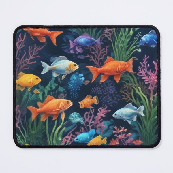 Item preview, Aquarium fishes and coral reef ecosystem print design designed and sold by Anshu3813.