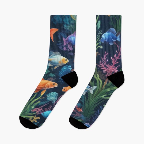 Item preview, Aquarium fishes and coral reef ecosystem print design designed and sold by Anshu3813.