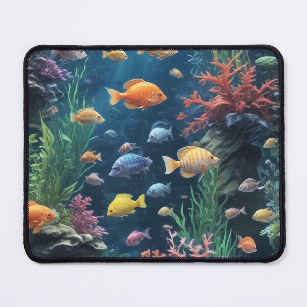Item preview, Aquarium fishes and coral reef ecosystem print design designed and sold by Anshu3813.