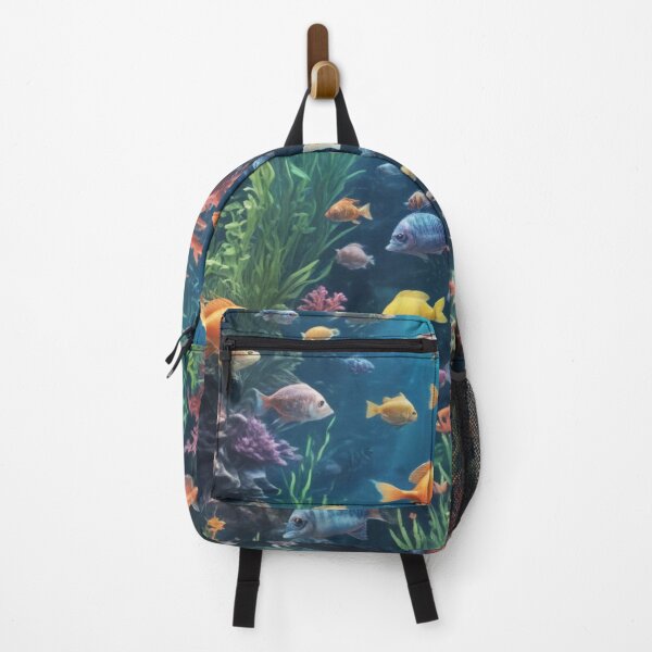 Item preview, Aquarium fishes and coral reef ecosystem print design designed and sold by Anshu3813.