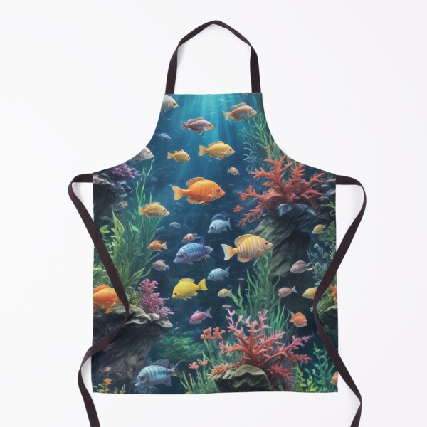 Item preview, Aquarium fishes and coral reef ecosystem print design  designed and sold by Anshu3813.