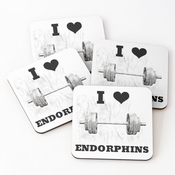 Item preview, I LOVE ENDORPHINS Black Lettering Black Heart Barbell Design designed and sold by Primal Pump Co LTD.