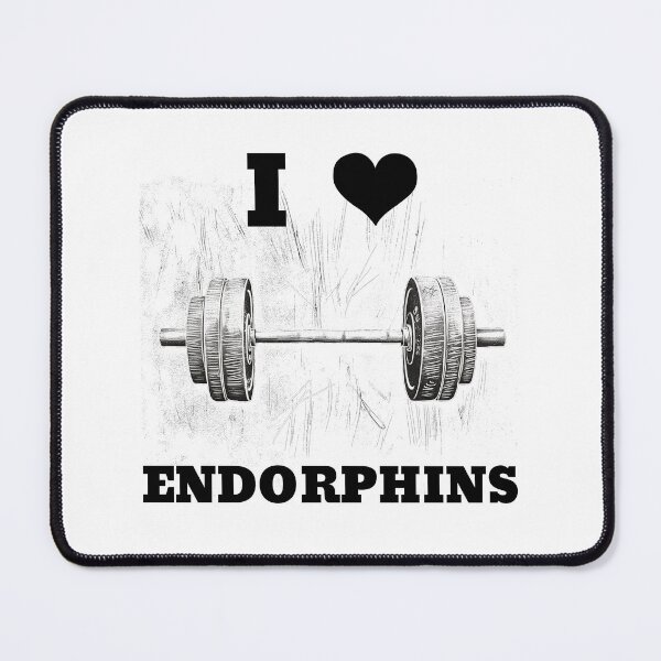 Item preview, I LOVE ENDORPHINS Black Lettering Black Heart Barbell Design designed and sold by Primal Pump Co LTD.