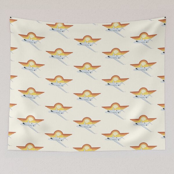 Item preview, Bombardier Challenger 350 Jet Sunset Pilot Wings Retro Aviation Design designed and sold by skye-studio.