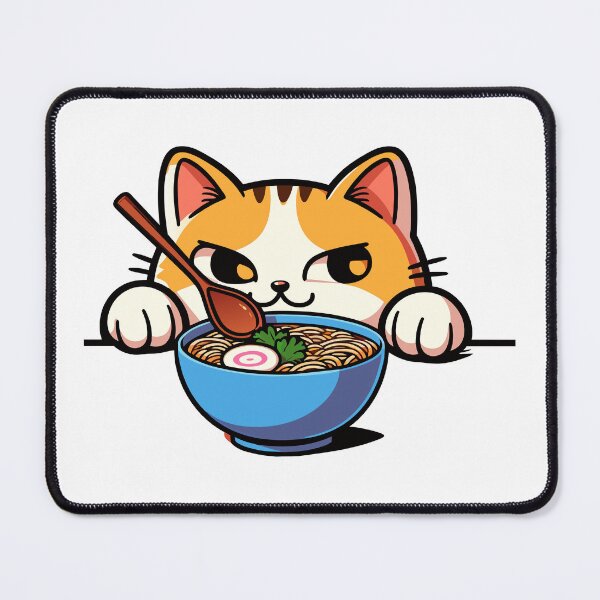Item preview, Cute kawaii Sneaky Cat Ramen designed and sold by Designowner.